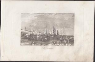 cca 1800 3 db holland témájú rézmetszet (Amsterdam, Scheveningen, Tornea)