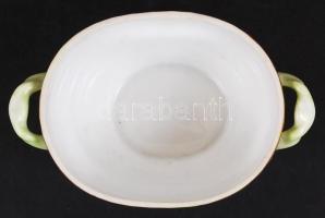 Herendi Viktória mintás fedél nélküli bonbonier, kézzel festett, jelzett, hibátlan, 6×15 cm