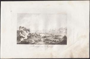 cca 1800 3 db olaszországi témájú rézmetszet (Triest, Etna, Messina)