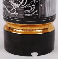 Szász Endre által tervezett Hollóházi porcelán váza, jelzett, sérült, m:26 cm d:14 cm / Faces design...