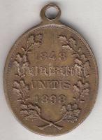Osztrák-Magyar Monarchia 1898. Ferenc József uralkodásának 50. évfordulója fém emlékmedál (24x19mm) ...