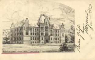 Katowice, Kattowitz; Baugewerkschule / school (EK)