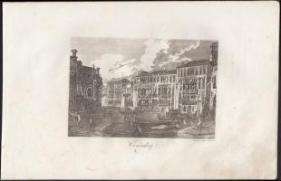 cca 1800 Milánó, Velence, Genova, Róma, 4 db rézmetszet