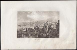 cca 1800 Milánó, Velence, Genova, Róma, 4 db rézmetszet