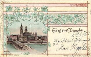 Dresden, Altstadt, floral litho