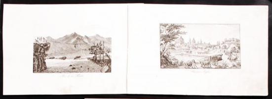 cca 1800Dél Amerikai rézmetszetek  Mexikó, Cholula,  / South America etchings