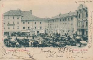 Senj, Zengg; Zvonimirov square, Hotel Zagreb, fountain