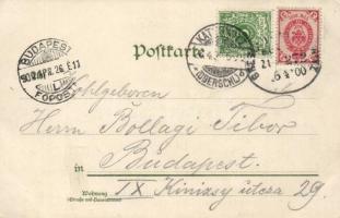 SMS Deutschland und Gefion, litho s: A. H. SMS Gefion német hadihajó, litho s: A. H.