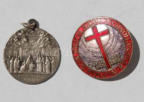 Vatikán 1925. Ag 7g kis emlékérem + zománcozott fém T:2