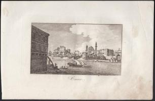 cca 1800 3 db egyiptomi témájú rézmetszet (Philae, Alexandria, Cairo)