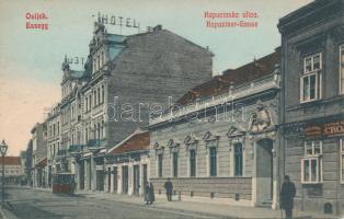 Eszék, Osijek; Kapucinska ulica / street, hotel (EK)