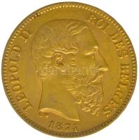 Belgium 1874. 20Fr Au "II. Lipót" (6.46g/0.900) T:2 Belgium 1874. 20 Francs Au "Leopold II" (6.46g/0.900) C:XF