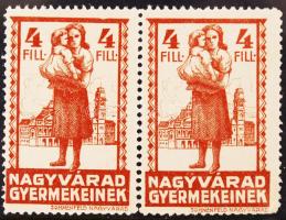1940 Nagyvárad segélybélyeg pár / aid stamps pair