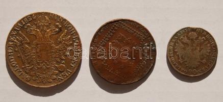 Ausztia/Magyar verdejel 1824B Tahler hamis! T:2/3 + 1834B 20Kr Ag T:3 ph. + 1807B 15Kr T:4 ph,ü