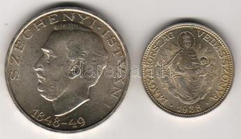 1938 2P Ag T:1/2 + 1948. 10Ft Ag "Széchenyi" T:1/2