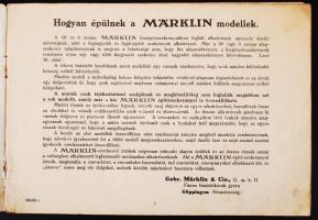 cca 1930 Märklin fémépítőszekrény. magyarázókönyv a 00 és 0 számú Märklin fémépítőszekrényhez 130 ta...