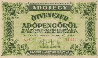 1946. 10.000AP (2x) + 50.000AP (2x) sorszámozott és sorszámozatlan darabok T:II-III