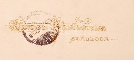 cca 1899 Bp., Hotel Pannonia szálloda színes üdvözlőlapja és a hozzá tartozó fejléces boríték