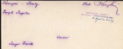 cca 1930-1940 Kerny István (1879-1963): Pompei és a Vezúv, vintage fotó, pecséttel és aláírással jel...