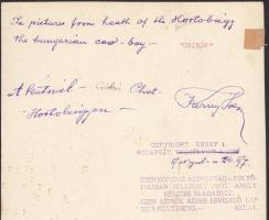 cca 1920-1930 Kerny István (1879-1963): Hortobágyi csikósok a kútnál, vintage fotó, pecséttel és alá...