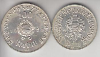 1973. 50Ft Ag + 100Ft Ag "Petőfi" pár T:BU