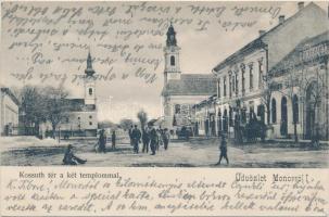 Monor, Kossuth tér, templomok