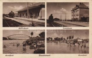 Dunaharaszti Hév állomás, vasútállomás, strand (fa)