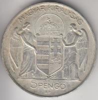 1938. 5P Ag "Szent István" T:2-
Adamo P8.1