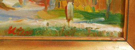 Kiss jelzéssel: Kilátás Füredről. Olaj, vászon, keretben, 58×68 cm