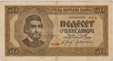 Szerbia/Német megszállás 1942. 50D T:II