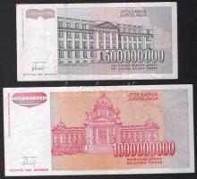 Horvátország/Krajina Szerb Köztársaság 1993. 100.000D + 500.000D + 10.000.000D + 500.000.000D + 1.00...