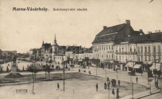 Marosvásárhely, Széchenyi tér, Adi Árpád Kossuth nyomdája; Révész Béla kiadása / square, printing house (gluemark) (fl)