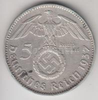 Német 3. Birodalom 1937J 5M Ag "Hindenburg" T:2-
German Third Reich 1937J 5 Marks Ag &quot...
