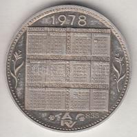 1978. "Naptár érem" Ag(0.835) ÁPV emlékérem (5,5g/24mm) T:PP