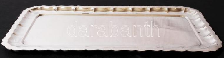 Ezüst (Ag.) tálca, jelzett, mesterjeggyel (IS), újszerű állapotban, 20,5×41,5 cm, nettó:726 g / Anti...