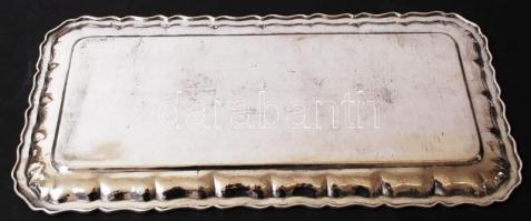 Ezüst (Ag.) tálca, jelzett, mesterjeggyel (IS), újszerű állapotban, 20,5×41,5 cm, nettó:726 g / Anti...