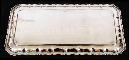 Ezüst (Ag.) tálca, jelzett, mesterjeggyel (IS), újszerű állapotban, 20,5×41,5 cm, nettó:715 g / Anti...