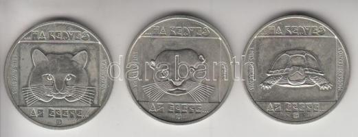 1985. 100Ft 3klf db "Természetvédelem - Vadmacska, Mocsári teknős, Vidra" sor T:BU