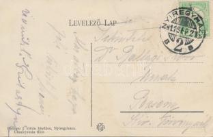 Nyíregyháza, látkép villamossal; kiadja Piringer J. utóda