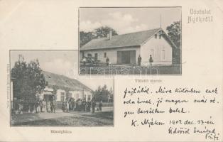 Kápolnásnyék, Nyék; Tűzoltószertár, községháza; kiadja Wessely Zsigmond