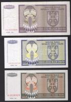 Horvátország/Krajina Szerb Köztársaság 1993. 100.000D T:II + 1.000.000D T:II Csak egyszer hajtva! + ...