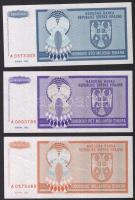 Horvátország/Krajina Szerb Köztársaság 1993. 100.000.000D + 1000.000.000D +5.000.000.000D T:I