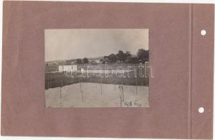 1928 Balaton parti nyaralók, telkek, fürdőzők, 6 db fotó, 3 albumlapra kétoldalasan felragasztva, 7x...