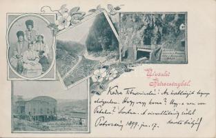 1899 Petrozsény, Szurduk, szénosztályozó művek, oláhok / broder station, coal mine, folklore; floral