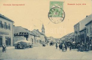 Sárospatak, Kossuth Lajos utca, gyógyszertár, üzletek; kiadja Gottesmann Lipót