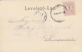 1899 Sátoraljaújhely, floral litho; Lővy Adolf kiadása