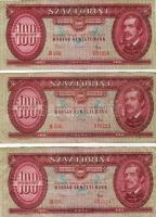 1968. 100Ft (3x) variáns "László" és "Fekete" aláírások 3mm-rel nagyobbak! T:II