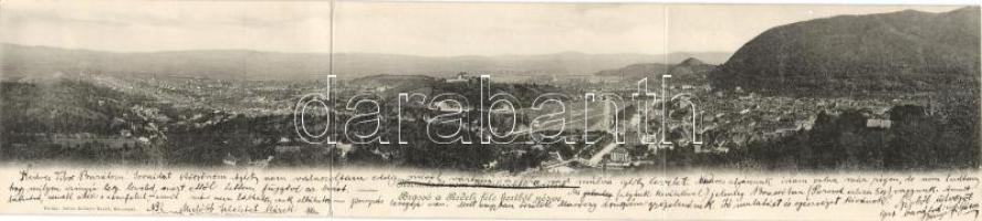 Brassó a Redeli-féle kertből nézve, panoramacard; Verlag Julius Müller's Nachf.