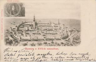 Eperjes a XVII. században / 17th century view, Caraffa