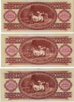 1975. 100Ft (3x) T:II+ Csak egyszer hajtva!